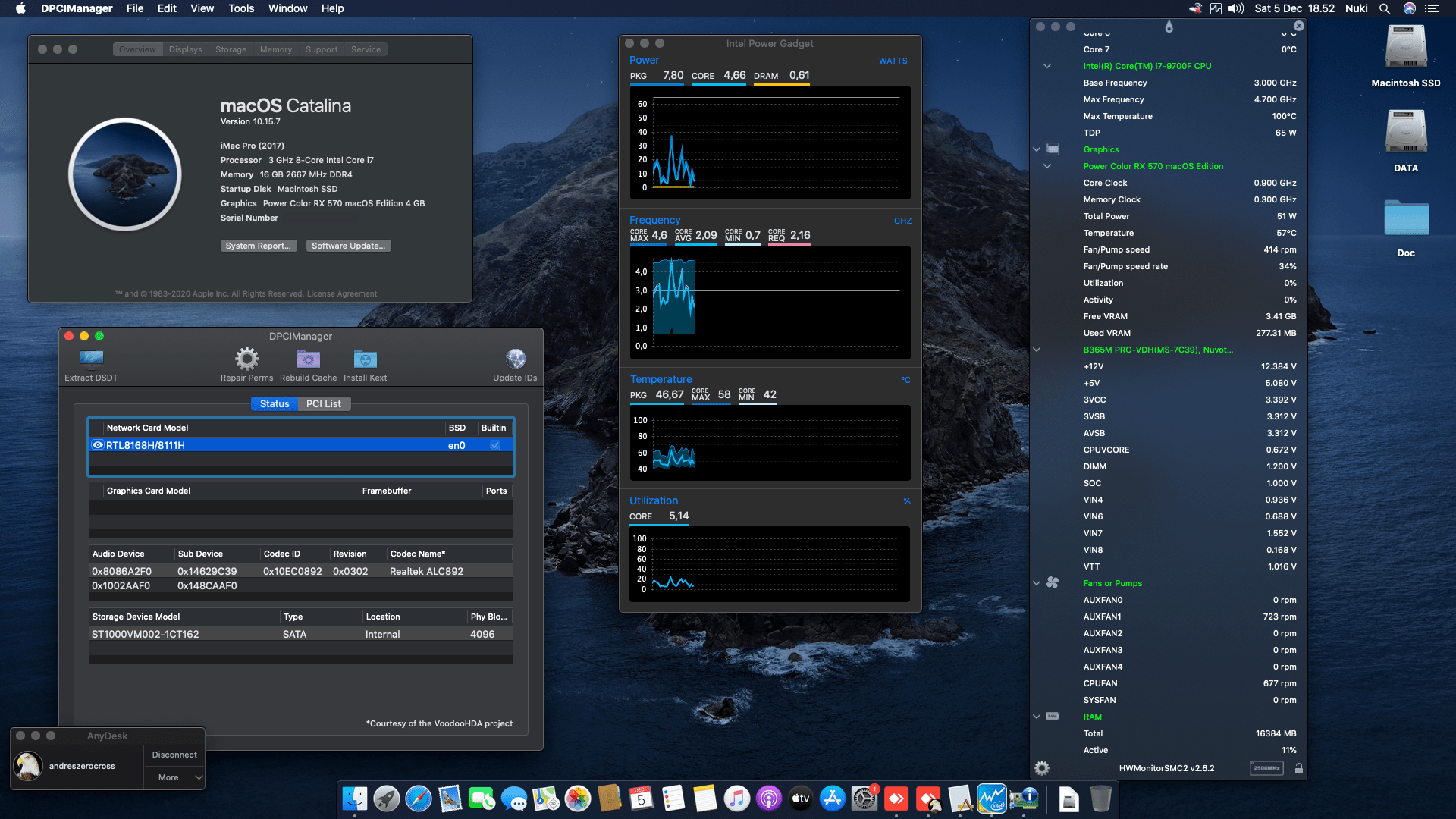 Success Hackintosh macOS Catalina 10.15.7 Build 19H2 in MSI B365M PRO-VDH + Intel Core i7 9700F + Power Color RX 570